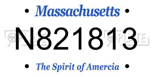 N821813 Massachusetts License Plate