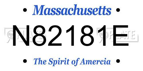 N82181E Massachusetts License Plate