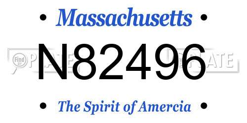 N82496 Massachusetts License Plate