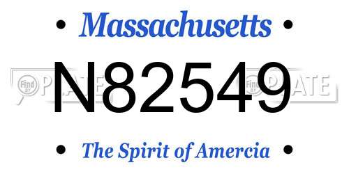 N82549 Massachusetts License Plate