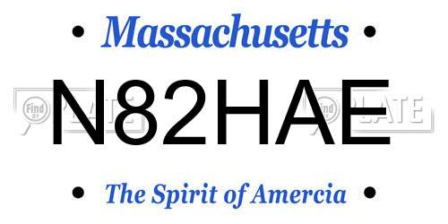 N82HAE Massachusetts License Plate