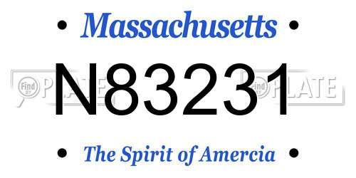 N83231 Massachusetts License Plate