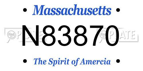 N83870 Massachusetts License Plate