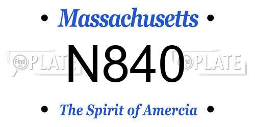 N840 Massachusetts License Plate