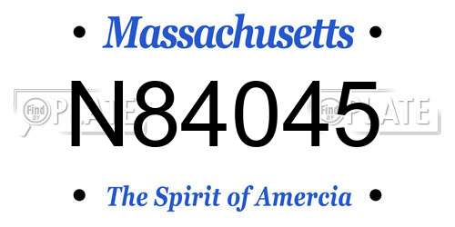 N84045 Massachusetts License Plate