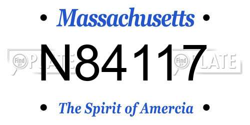 N84117 Massachusetts License Plate