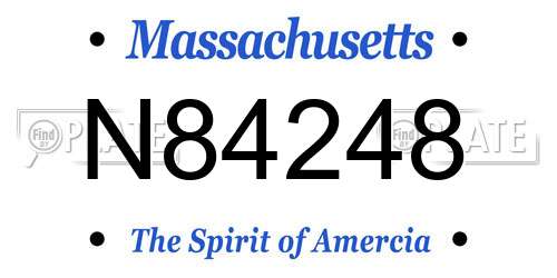 N84248 Massachusetts License Plate