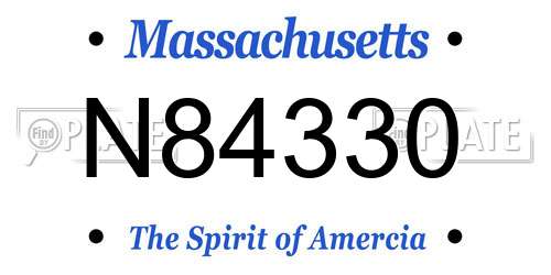 N84330 Massachusetts License Plate