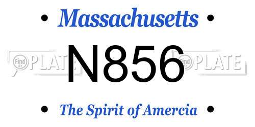 N856 Massachusetts License Plate