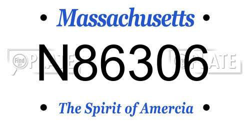 N86306 Massachusetts License Plate