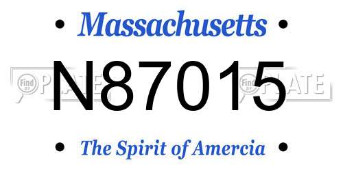 N87015 Massachusetts License Plate