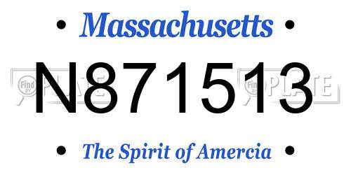 N871513 Massachusetts License Plate