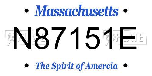 N87151E Massachusetts License Plate