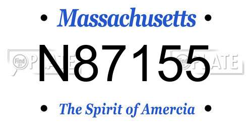 N87155 Massachusetts License Plate