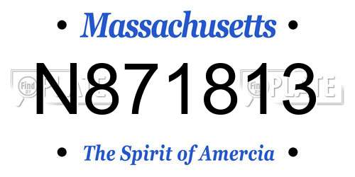 N871813 Massachusetts License Plate