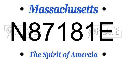 N87181E Massachusetts License Plate