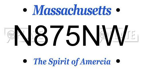 N875NW Massachusetts License Plate