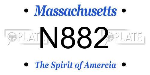 N882 Massachusetts License Plate