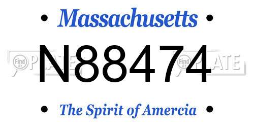 N88474 Massachusetts License Plate