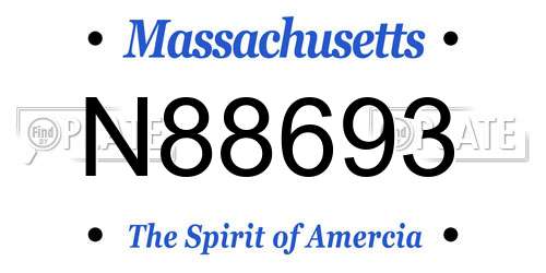 N88693 Massachusetts License Plate