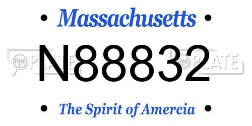 N88832 Massachusetts License Plate