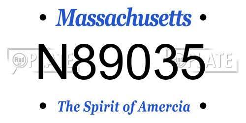 N89035 Massachusetts License Plate