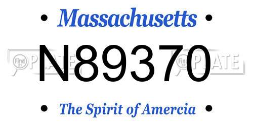 N89370 Massachusetts License Plate