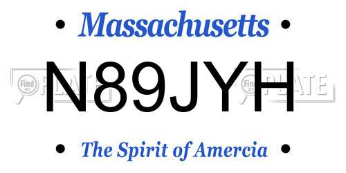 N89JYH Massachusetts License Plate
