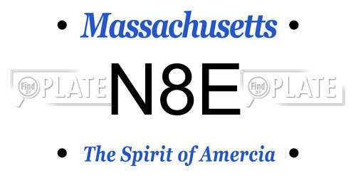 N8E Massachusetts License Plate
