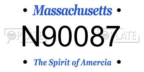 N90087 Massachusetts License Plate