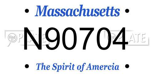 N90704 Massachusetts License Plate