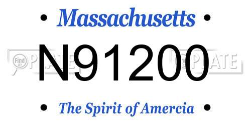 N91200 Massachusetts License Plate