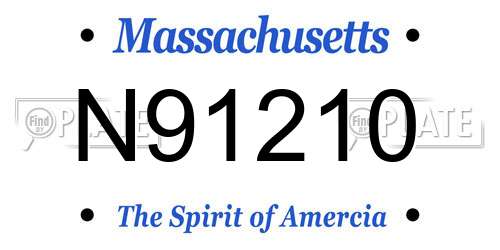 N91210 Massachusetts License Plate