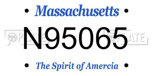 N95065 Massachusetts License Plate