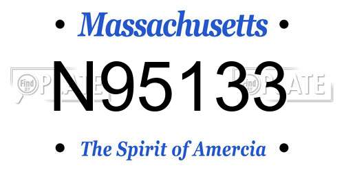 N95133 Massachusetts License Plate