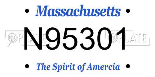 N95301 Massachusetts License Plate