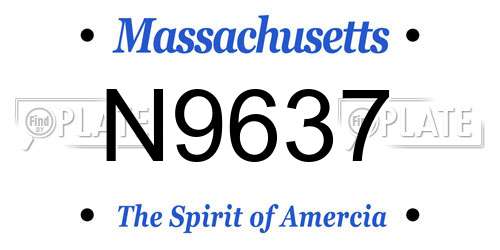 N9637 Massachusetts License Plate