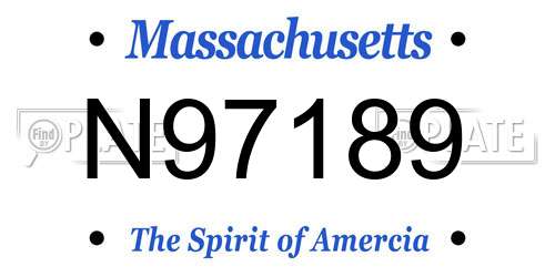 N97189 Massachusetts License Plate