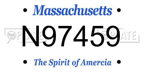 N97459 Massachusetts License Plate