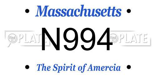 N994 Massachusetts License Plate