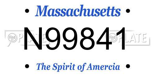 N99841 Massachusetts License Plate