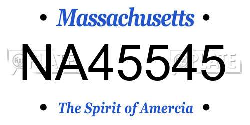 NA45545 Massachusetts License Plate