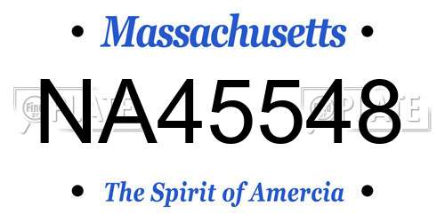 NA45548 Massachusetts License Plate