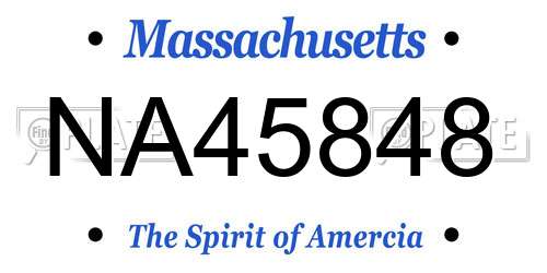 NA45848 Massachusetts License Plate