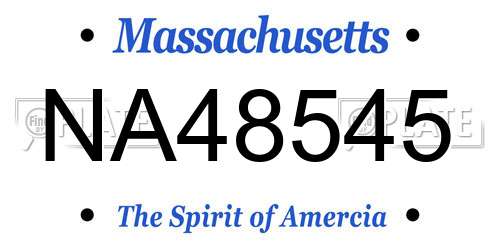 NA48545 Massachusetts License Plate