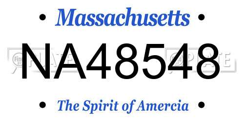 NA48548 Massachusetts License Plate