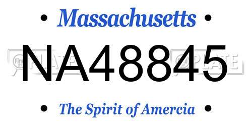 NA48845 Massachusetts License Plate