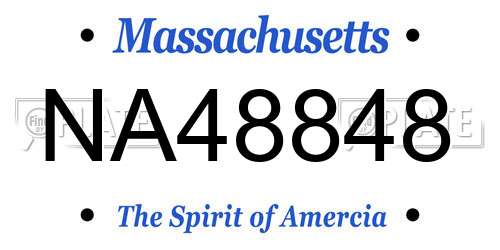 NA48848 Massachusetts License Plate