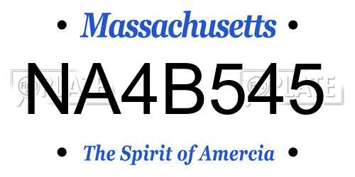 NA4B545 Massachusetts License Plate
