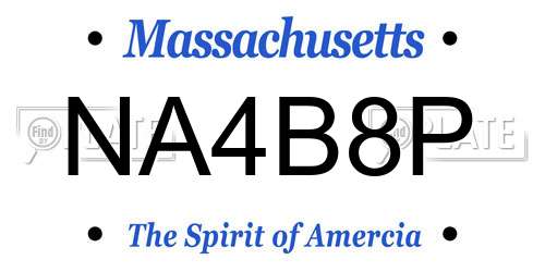 NA4B8P Massachusetts License Plate